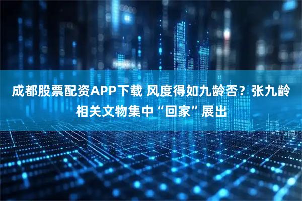 成都股票配资APP下载 风度得如九龄否？张九龄相关文物集中“回家”展出